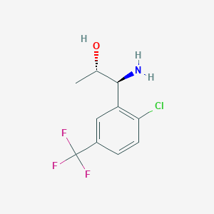 molecular formula C10H11ClF3NO B13051772 (1S,2S)-1-Amino-1-[2-chloro-5-(trifluoromethyl)phenyl]propan-2-OL 