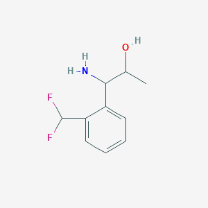 molecular formula C10H13F2NO B13051789 1-Amino-1-[2-(difluoromethyl)phenyl]propan-2-OL 