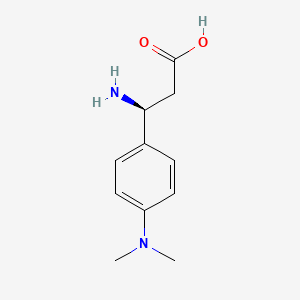 molecular formula C11H16N2O2 B13051791 (S)-3-Amino-3-(4-(dimethylamino)phenyl)propanoicacid2hcl 