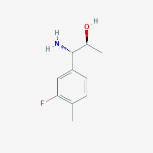 molecular formula C10H14FNO B13051794 (1S,2S)-1-amino-1-(3-fluoro-4-methylphenyl)propan-2-ol 