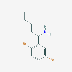 molecular formula C11H15Br2N B13051795 1-(2,5-Dibromophenyl)pentan-1-amine 