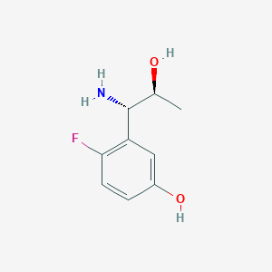 molecular formula C9H12FNO2 B13051797 3-((1S,2S)-1-Amino-2-hydroxypropyl)-4-fluorophenol 