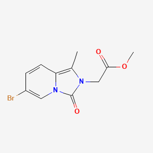 molecular formula C11H11BrN2O3 B13051886 Methyl 2-(6-bromo-1-methyl-3-oxoimidazo[1,5-A]pyridin-2(3H)-YL)acetate 