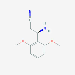 (3R)-3-Amino-3-(2,6-dimethoxyphenyl)propanenitrile