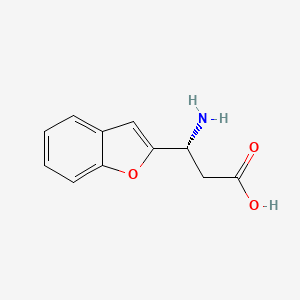 molecular formula C11H11NO3 B13051902 (3R)-3-amino-3-(1-benzofuran-2-yl)propanoic acid 