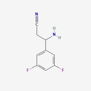 molecular formula C9H8F2N2 B13051936 3-Amino-3-(3,5-difluorophenyl)propanenitrile 