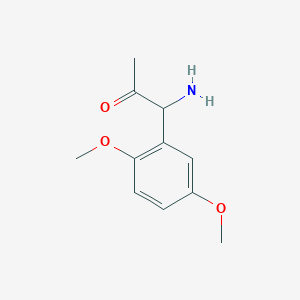 molecular formula C11H15NO3 B13051937 1-Amino-1-(2,5-dimethoxyphenyl)acetone 