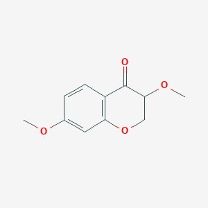 molecular formula C11H12O4 B13051960 3,7-Dimethoxy-3,4-dihydro-2H-1-benzopyran-4-one 