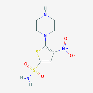 molecular formula C8H12N4O4S2 B1305199 4-硝基-5-哌嗪硫代苯并-2-磺酰胺 CAS No. 845266-27-5