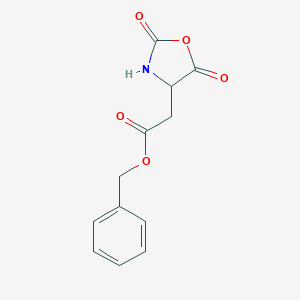 molecular formula C12H11NO5 B130520 4-Oxazolidineacetic acid, 2,5-dioxo-, phenylmethyl ester, (S)- CAS No. 13590-42-6