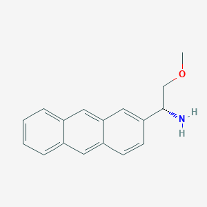 molecular formula C17H17NO B13052021 (1R)-1-(2-Anthryl)-2-methoxyethylamine 