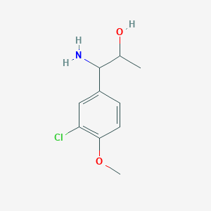 molecular formula C10H14ClNO2 B13052025 1-Amino-1-(3-chloro-4-methoxyphenyl)propan-2-OL 