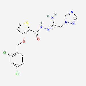 3-[(2,4-dichlorophenyl)methoxy]-N'-[2-(1H-1,2,4-triazol-1-yl)ethanimidoyl]thiophene-2-carbohydrazide