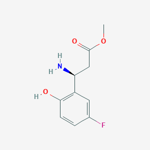 molecular formula C10H12FNO3 B13052071 Methyl(S)-3-amino-3-(5-fluoro-2-hydroxyphenyl)propanoatehcl 