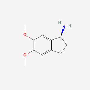 molecular formula C11H15NO2 B13052075 (S)-5,6-Dimethoxy-2,3-dihydro-1H-inden-1-amine 