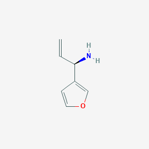 molecular formula C7H9NO B13052083 (1R)-1-(3-Furyl)prop-2-enylamine 