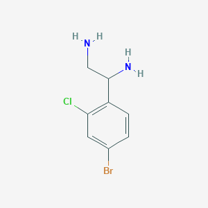 molecular formula C8H10BrClN2 B13052086 1-(4-Bromo-2-chlorophenyl)ethane-1,2-diamine 