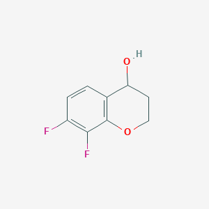 molecular formula C9H8F2O2 B13052119 7,8-Difluorochroman-4-OL 