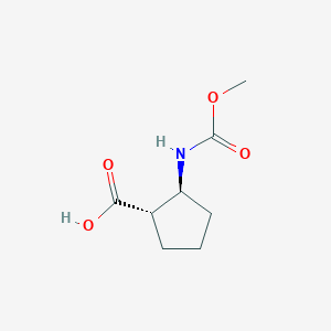 molecular formula C8H13NO4 B13052122 (1S,2S)-2-((Methoxycarbonyl)amino)cyclopentane-1-carboxylic acid 