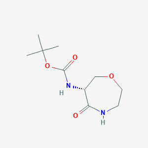 molecular formula C10H18N2O4 B13052145 Tert-butyl (R)-(5-oxo-1,4-oxazepan-6-YL)carbamate 