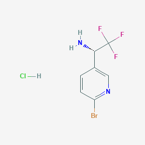 molecular formula C7H7BrClF3N2 B13052171 (S)-1-(6-Bromopyridin-3-YL)-2,2,2-trifluoroethan-1-amine hcl 