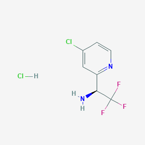 molecular formula C7H7Cl2F3N2 B13052175 (S)-1-(4-Chloropyridin-2-YL)-2,2,2-trifluoroethan-1-amine hcl 