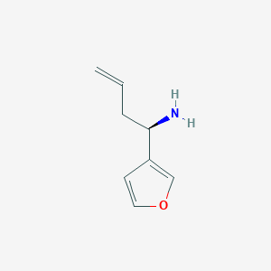 molecular formula C8H11NO B13052183 (1R)-1-(furan-3-yl)but-3-en-1-amine 