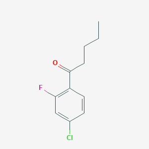 molecular formula C11H12ClFO B13052232 1-(4-Chloro-2-fluoro-phenyl)-pentan-1-one 