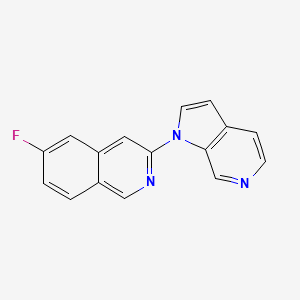 molecular formula C16H10FN3 B13052235 6-Fluoro-3-(1H-pyrrolo[2,3-C]pyridin-1-YL)isoquinoline 