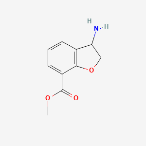 molecular formula C10H11NO3 B13052237 Methyl 3-amino-2,3-dihydro-1-benzofuran-7-carboxylate 