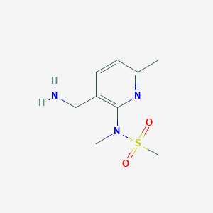 molecular formula C9H15N3O2S B13052257 N-(3-(Aminomethyl)-6-methylpyridin-2-YL)-N-methylmethanesulfonamide 