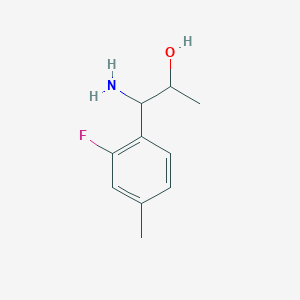 molecular formula C10H14FNO B13052269 1-Amino-1-(2-fluoro-4-methylphenyl)propan-2-ol 