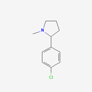 molecular formula C11H14ClN B13052289 Pyrrolidine, 2-(4-chlorophenyl)-1-methyl- 