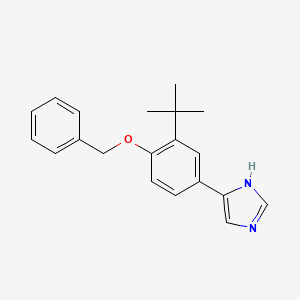 molecular formula C20H22N2O B13052333 5-(4-(Benzyloxy)-3-(tert-butyl)phenyl)-1H-imidazole 