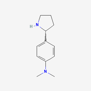 molecular formula C12H18N2 B13052370 (R)-N,N-Dimethyl-4-(pyrrolidin-2-YL)aniline2hcl 