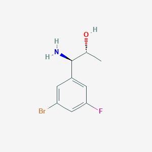 molecular formula C9H11BrFNO B13052376 (1R,2R)-1-Amino-1-(3-bromo-5-fluorophenyl)propan-2-OL 