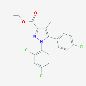 B130524 Ethyl 5-(4-chlorophenyl)-1-(2,4-dichlorophenyl)-4-methyl-1H-pyrazole-3-carboxylate CAS No. 158941-22-1