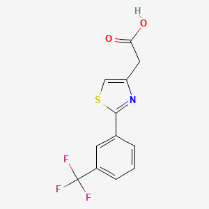 molecular formula C12H8F3NO2S B1305240 2-{2-[3-(三氟甲基)苯基]-1,3-噻唑-4-基}乙酸 CAS No. 886361-94-0