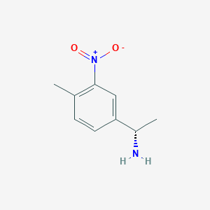 molecular formula C9H12N2O2 B13052476 (1S)-1-(4-Methyl-3-nitrophenyl)ethylamine 