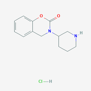 molecular formula C13H17ClN2O2 B13052505 3-(Piperidin-3-YL)-3,4-dihydro-2H-benzo[E][1,3]oxazin-2-one hcl 