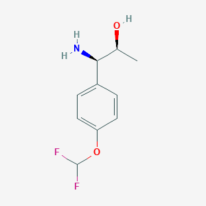 molecular formula C10H13F2NO2 B13052521 (1R,2S)-1-Amino-1-[4-(difluoromethoxy)phenyl]propan-2-OL 