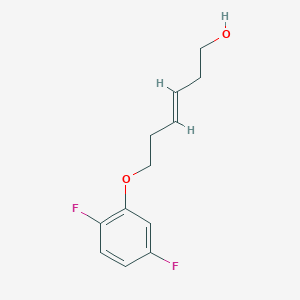 molecular formula C12H14F2O2 B13052529 (E)-6-(2,5-Difluorophenoxy)hex-3-EN-1-OL 