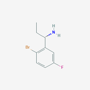 molecular formula C9H11BrFN B13052534 (S)-1-(2-Bromo-5-fluorophenyl)propan-1-amine 