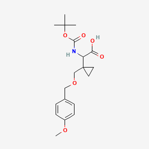 2-((Tert-butoxycarbonyl)amino)-2-(1-(((4-methoxybenzyl)oxy)methyl)cyclopropyl)acetic acid