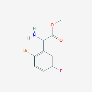 molecular formula C9H9BrFNO2 B13052631 Methyl 2-amino-2-(2-bromo-5-fluorophenyl)acetate 