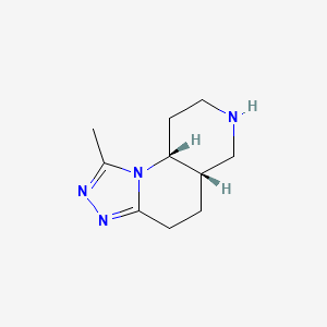 molecular formula C10H16N4 B13052632 (5AS,9AR)-1-Methyl-4,5,5A,6,7,8,9,9A-octahydro-[1,2,4]triazolo[4,3-A][1,6]naphthyridine 