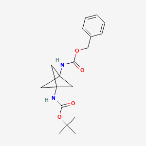 molecular formula C18H24N2O4 B13052646 Benzyltert-butylbicyclo[1.1.1]pentane-1,3-diyldicarbamate 