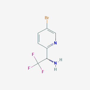 molecular formula C7H6BrF3N2 B13052651 (S)-1-(5-Bromopyridin-2-YL)-2,2,2-trifluoroethan-1-amine 