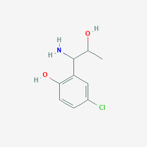 molecular formula C9H12ClNO2 B13052666 2-(1-Amino-2-hydroxypropyl)-4-chlorophenol 