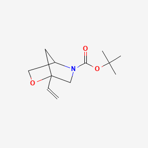 molecular formula C12H19NO3 B13052677 Tert-butyl 1-vinyl-2-oxa-5-azabicyclo[2.2.1]heptane-5-carboxylate 